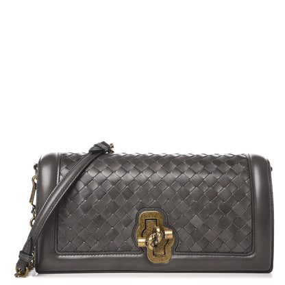 Bottega Veneta Nappa Intrecciato Olimpia Knot Clutch New Light Grey 1 of 7