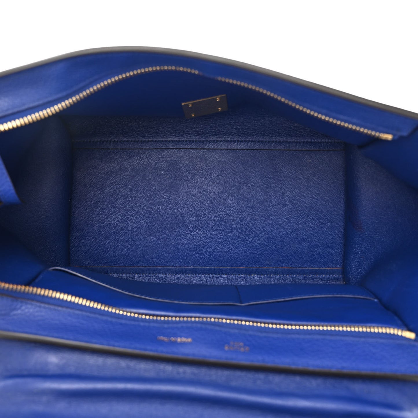 Drummed Calfskin Suede Small Trapeze Indigo