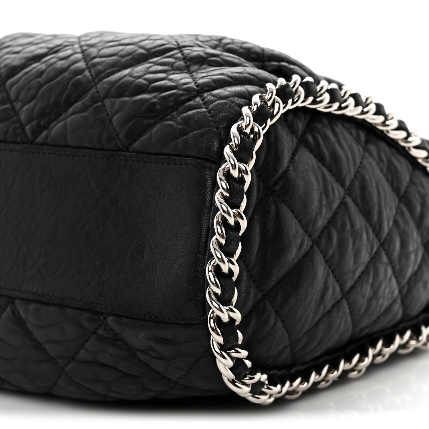 Chanel Washed Lambskin Chain Around Hobo Black 10 of 12