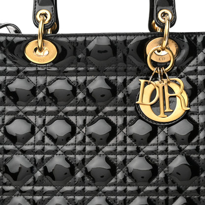 Christian Dior Patent Cannage Large Lady Dior Black 8 of 15