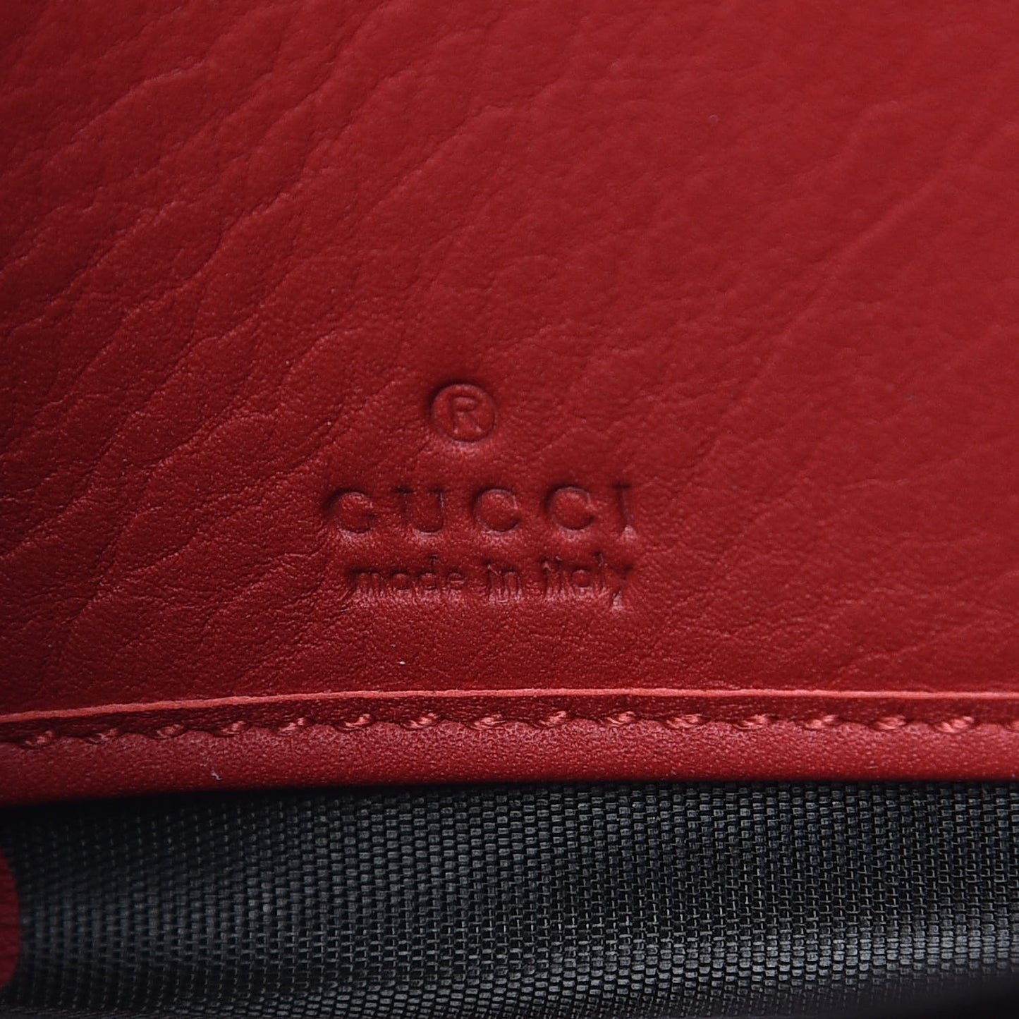 Calfskin Bamboo Round Zip Long Wallet Red