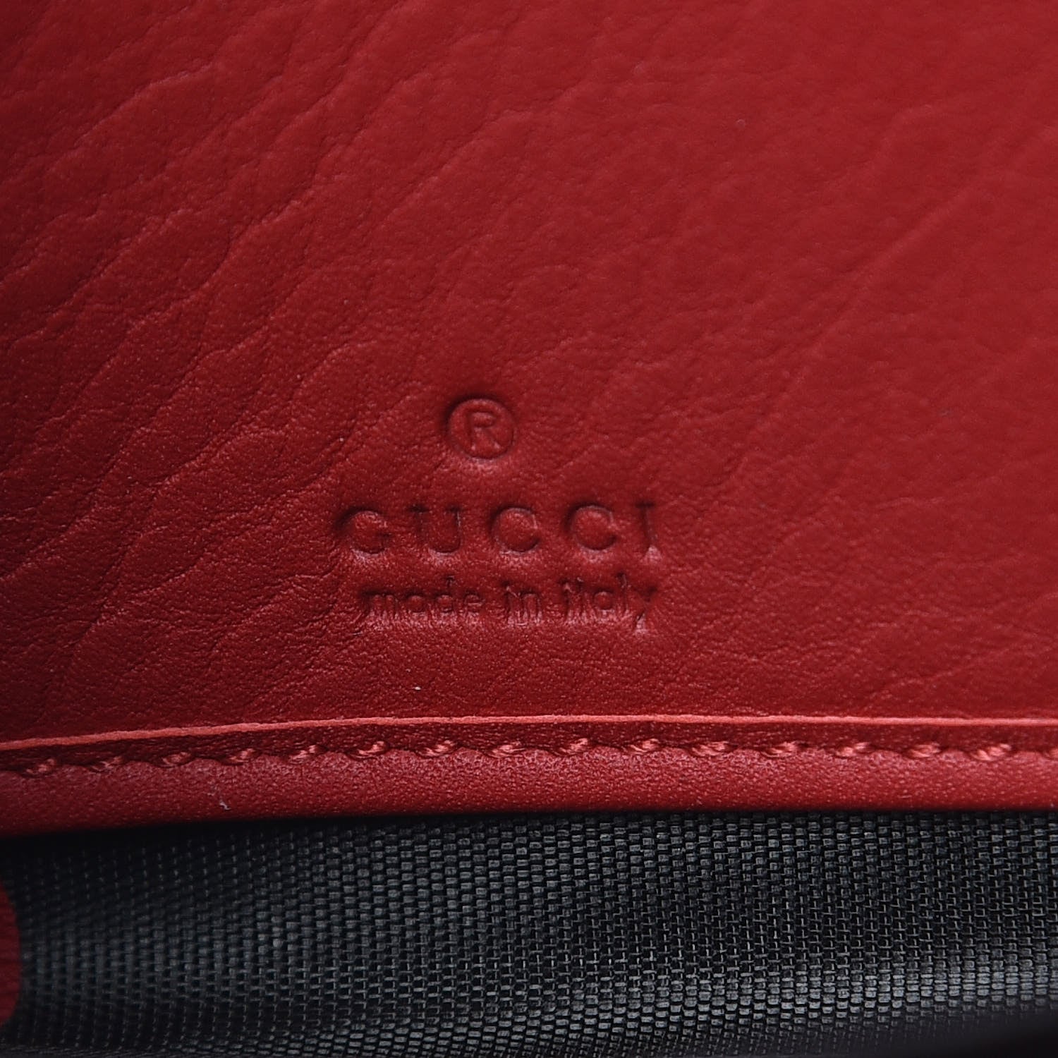 Gucci Calfskin Bamboo Round Zip Long Wallet Red 6 of 8