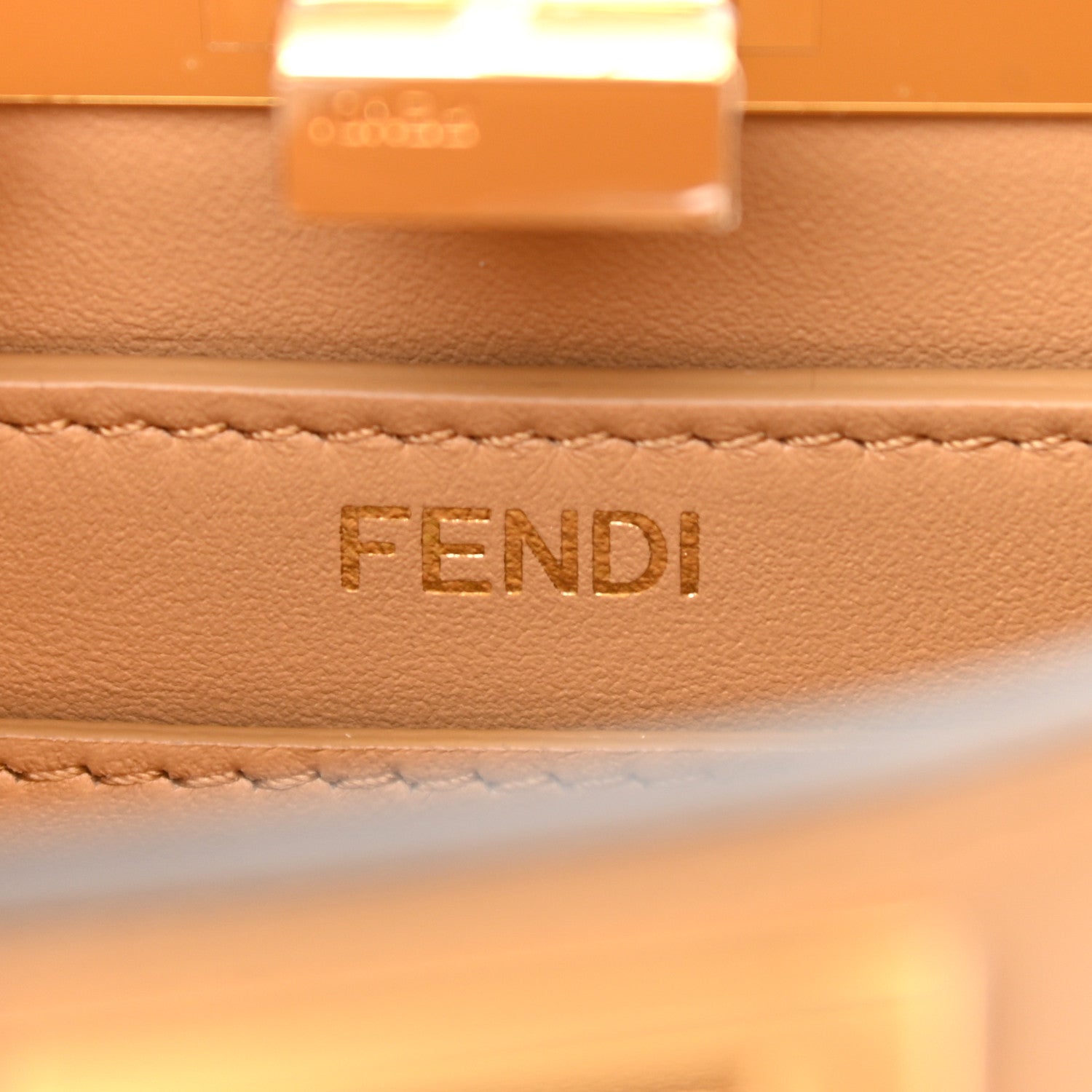 Fendi Shiny Nappa Petite Peekaboo I SEE U Satchel Miele Scuro 7 of 10