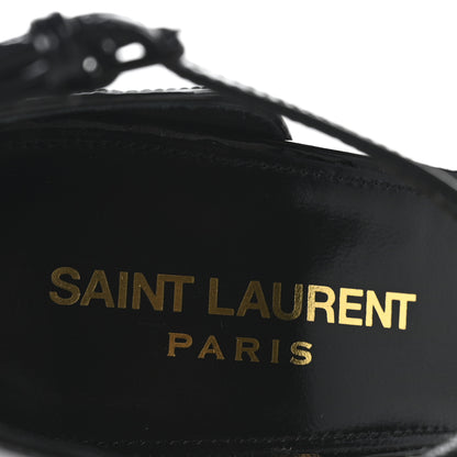 Saint Laurent Patent Calfskin Opyum 110 Sandals 36.5 Black Gold 9 of 10