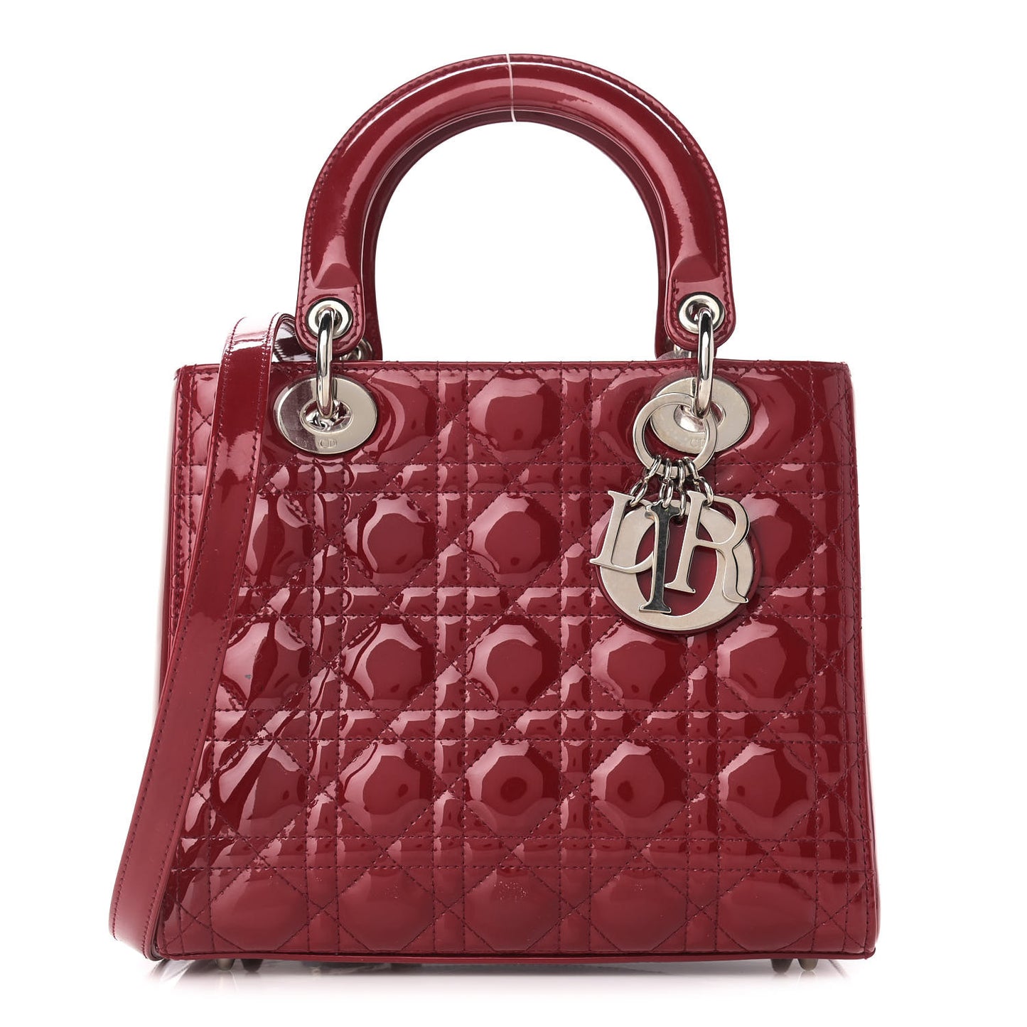 Patent Cannage Medium Lady Dior Red
