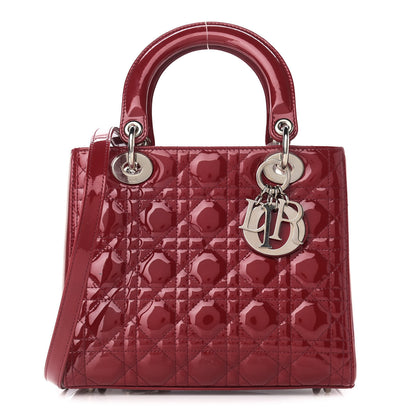 Christian Dior Patent Cannage Medium Lady Dior Red 1 of 10