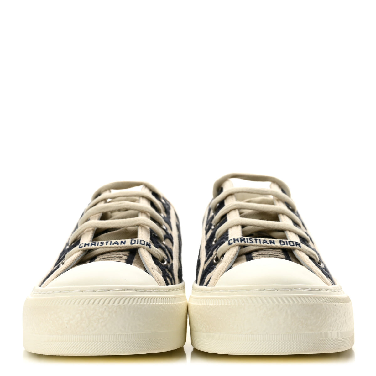 Christian Dior Canvas Oblique Walk 'N' Dior Low Top Sneakers 37.5 Deep Blue 3 of 10