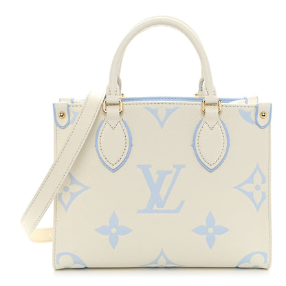 Louis Vuitton Empreinte Monogram Giant Onthego PM Latte Candy Blue 1 of 9