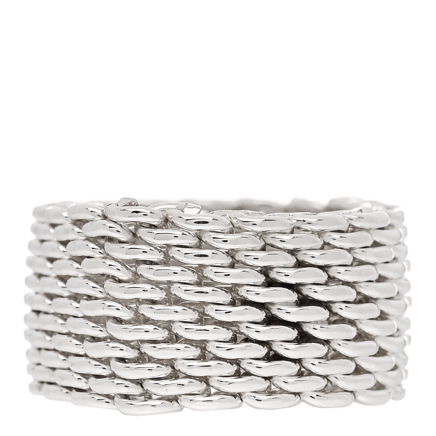 Tiffany Sterling Silver Somerset Mesh Ring 48 4.5 3 of 4