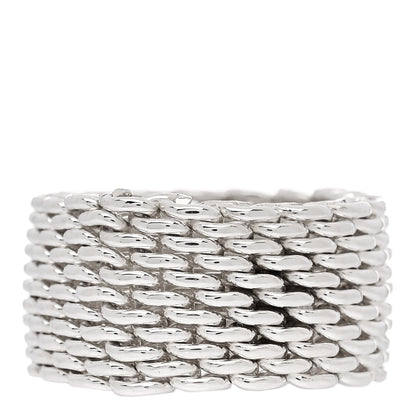 Tiffany Sterling Silver Somerset Mesh Ring 48 4.5 3 of 4