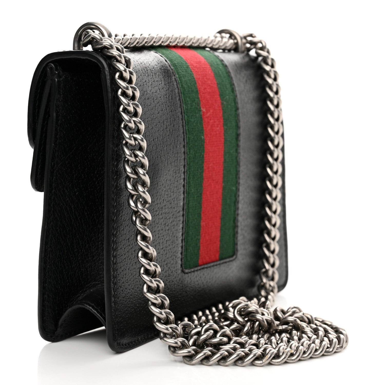 Gucci Calfskin Web Mini Dionysus Shoulder Bag Black 3 of 15