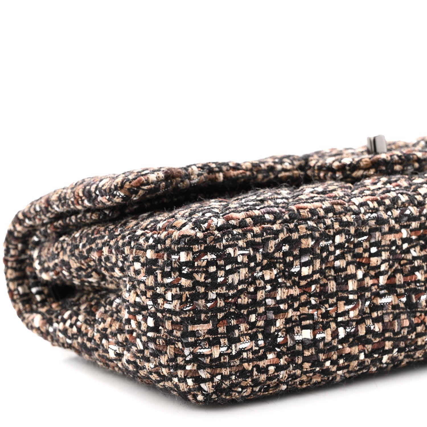 Chanel Tweed Quilted Medium Double Flap Brown 9 of 10