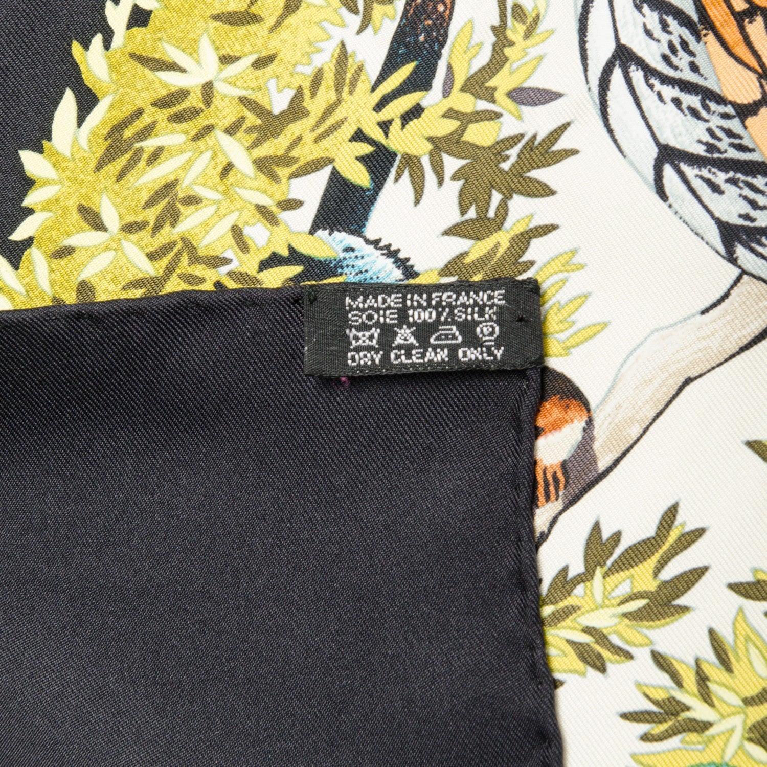 Hermes Silk Sichuan Scarf 90 Noir Bronze Beige Clair 7 of 9