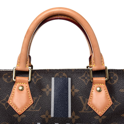 Louis Vuitton Monogram My LV Heritage Speedy Bandouliere 30 Blue Marine Gris 20 of 22
