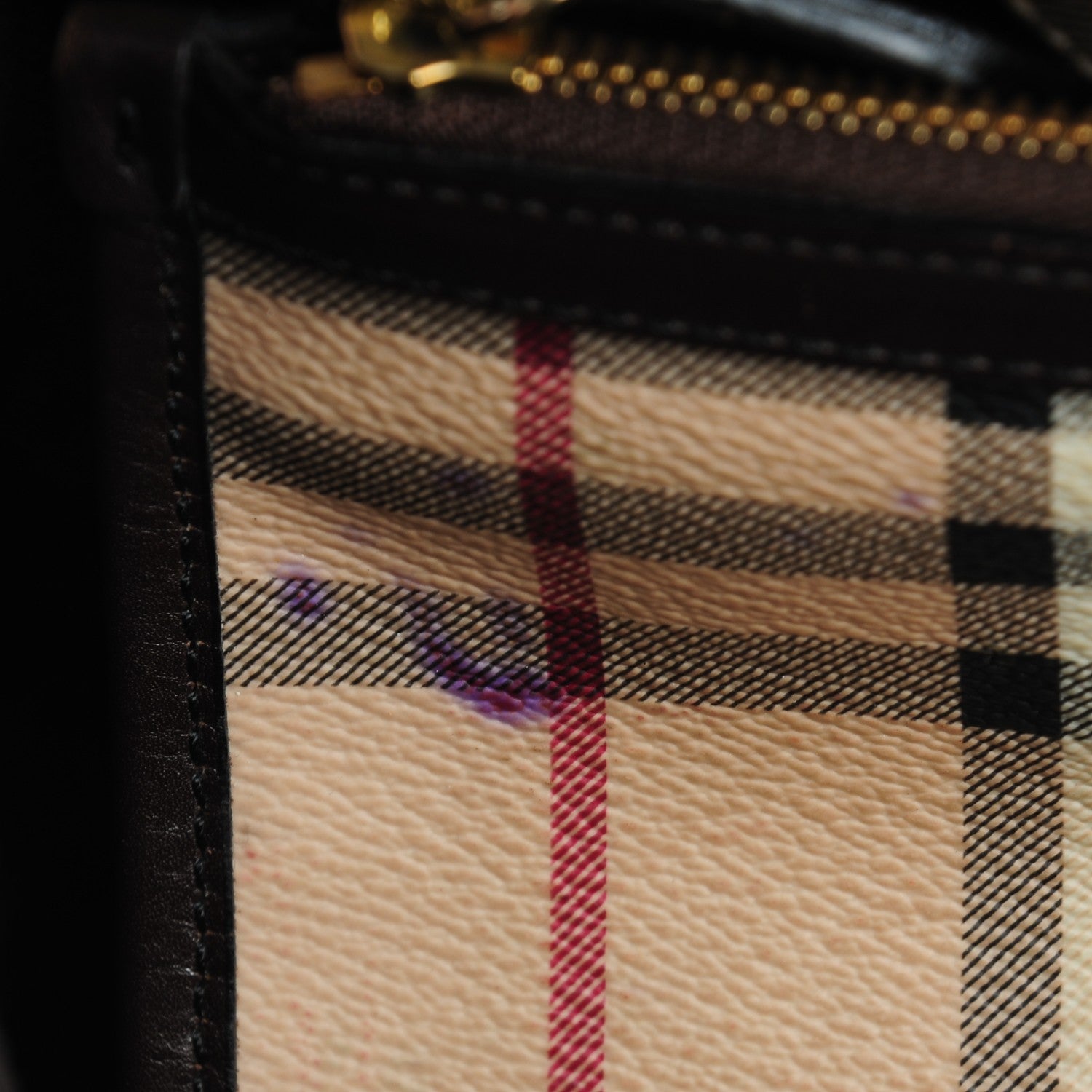 Burberry Haymarket Check Small Canterbury Tote Chocolate 9 of 10