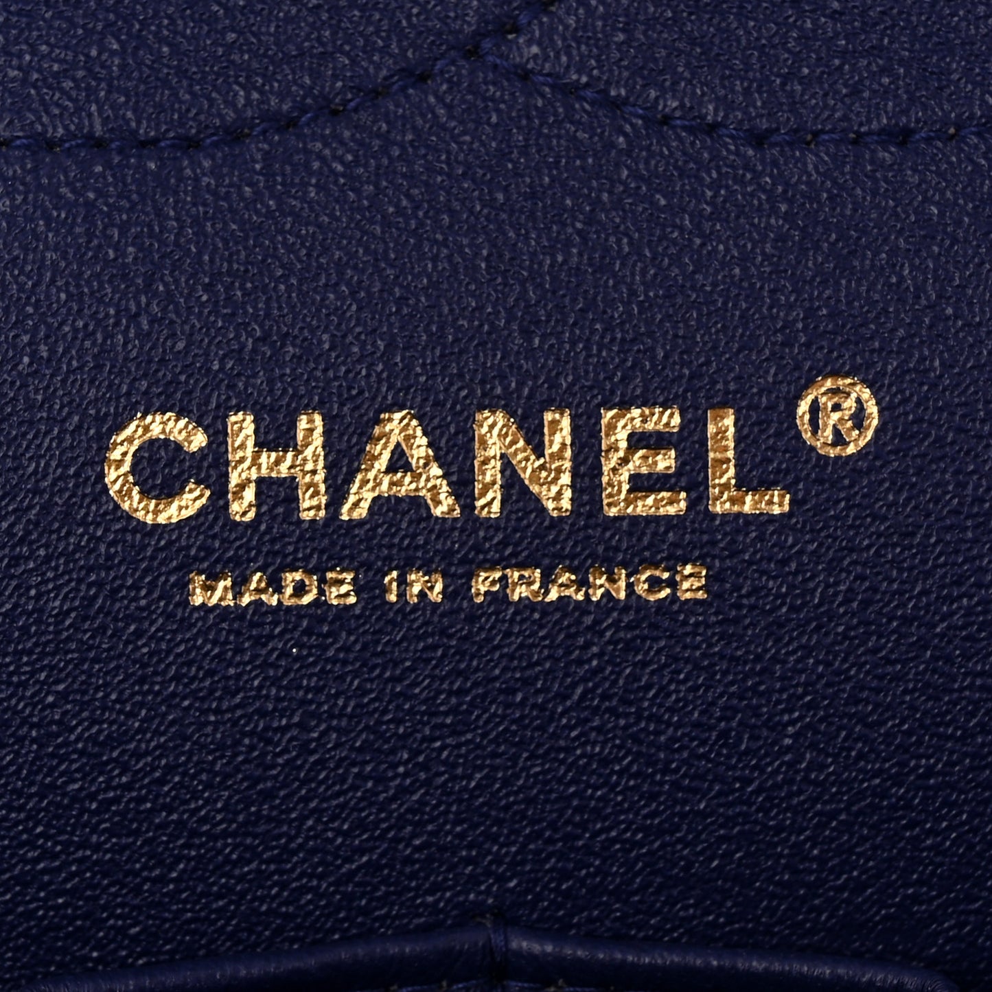 Lambskin Chevron Quilted Jumbo Double Flap Navy Blue