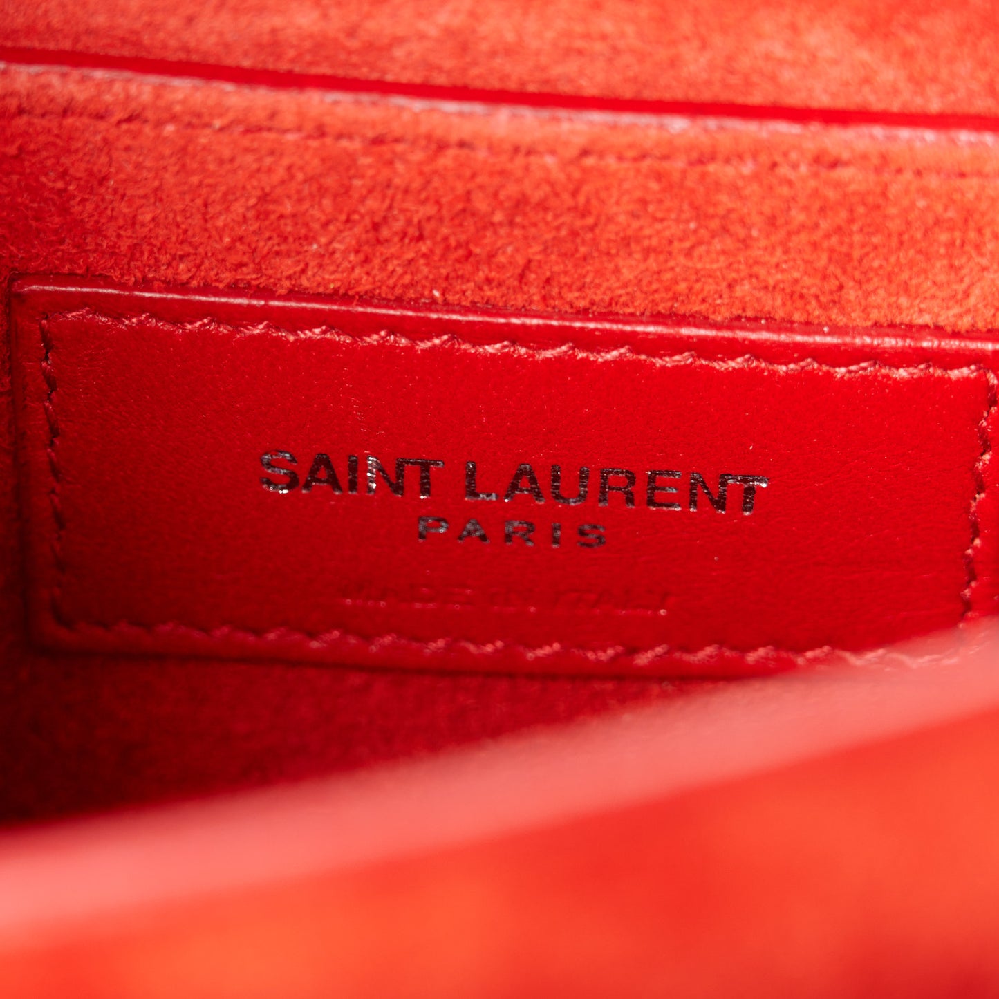 Calfskin Crocodile Embossed Medium Monogram Sunset Rouge Eros