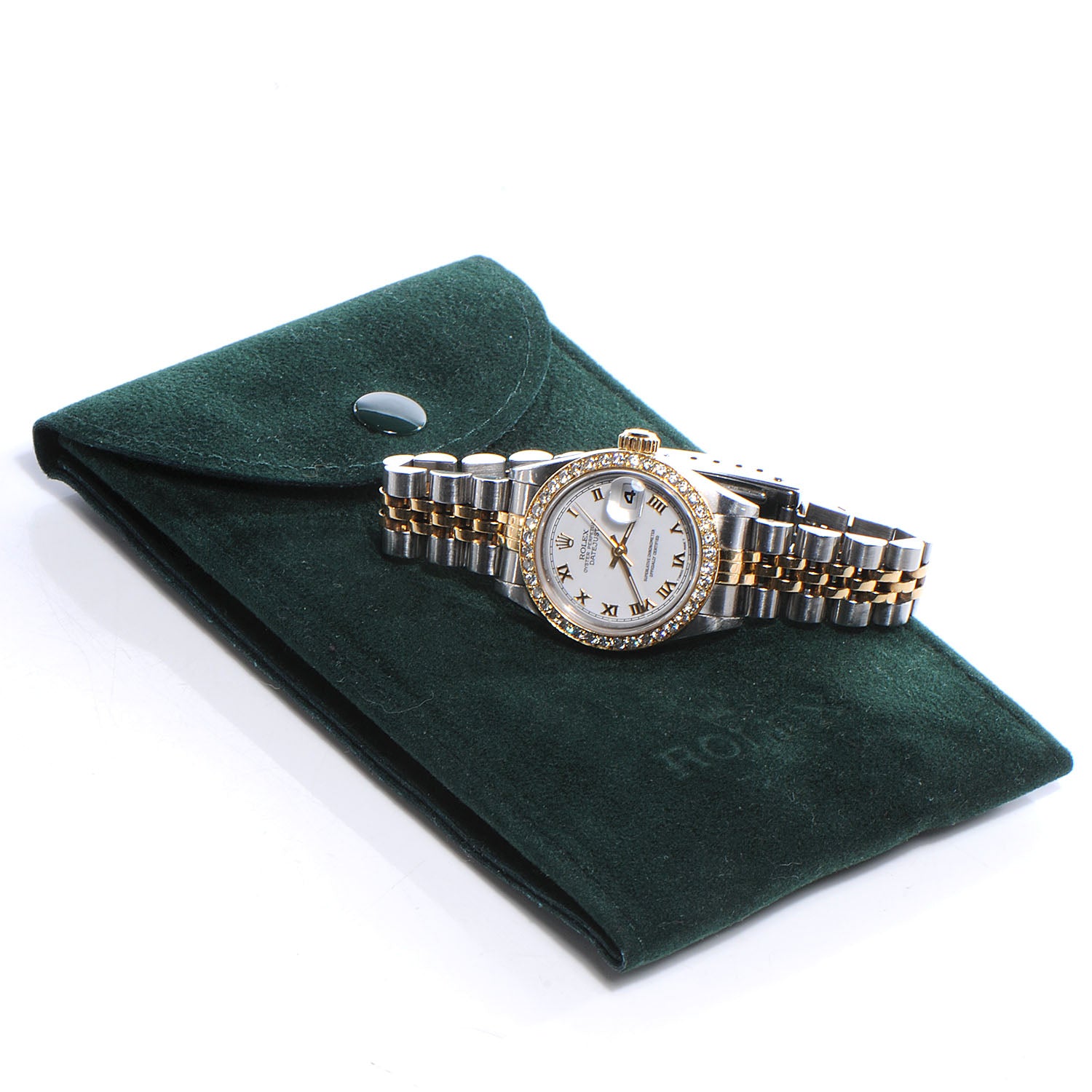 Rolex Ladies Stainless Steel 18k Diamond Oyster Perpetual Datejust Watch 6 of 6