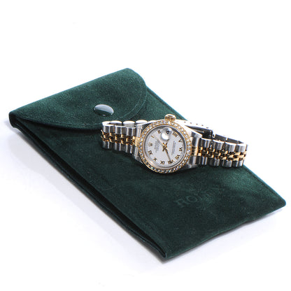 Rolex Ladies Stainless Steel 18k Diamond Oyster Perpetual Datejust Watch 6 of 6