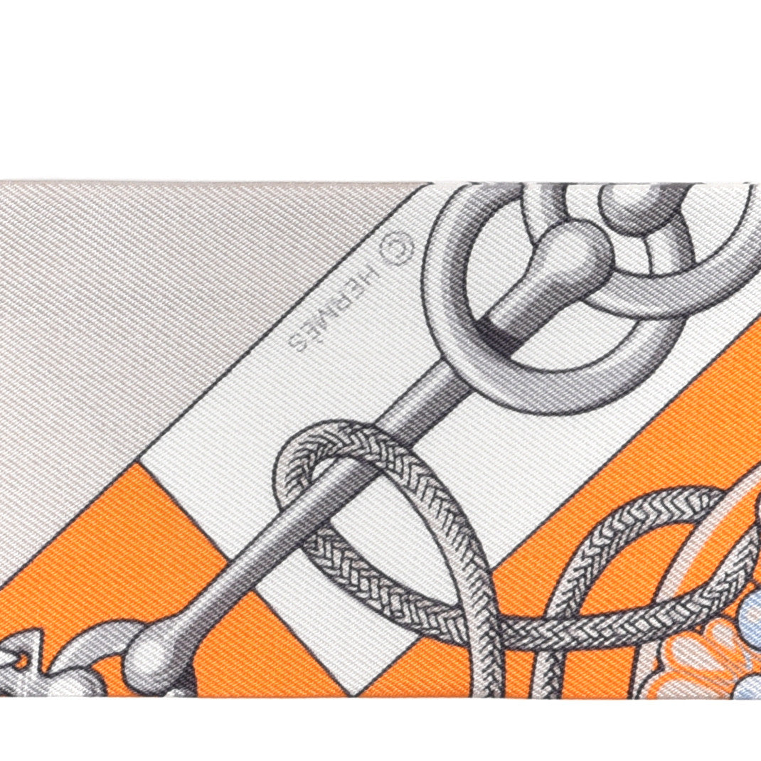 Silk Cliquetis Twilly Orange White Gold