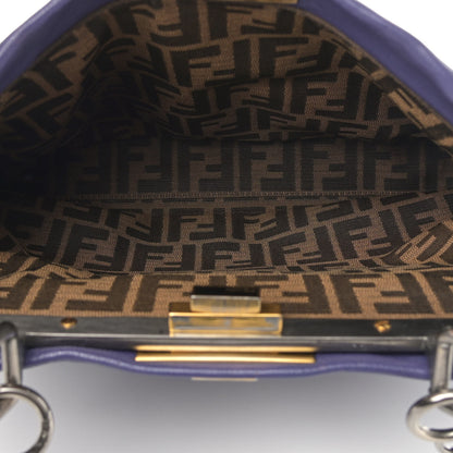 Fendi Goatskin Zucca Medium Peekaboo Iconic Satchel Purple 6 of 19