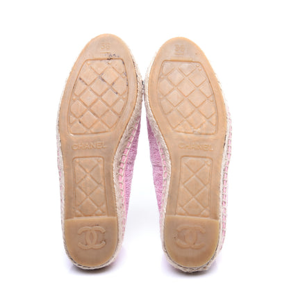 Chanel Tweed Patent CC Espadrilles 36 Pink Black 10 of 12