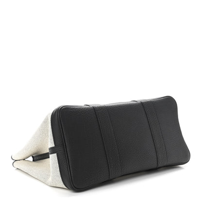 Hermes Twill H Negonda Garden Party 36 MM Tote Ecru Black 3 of 9