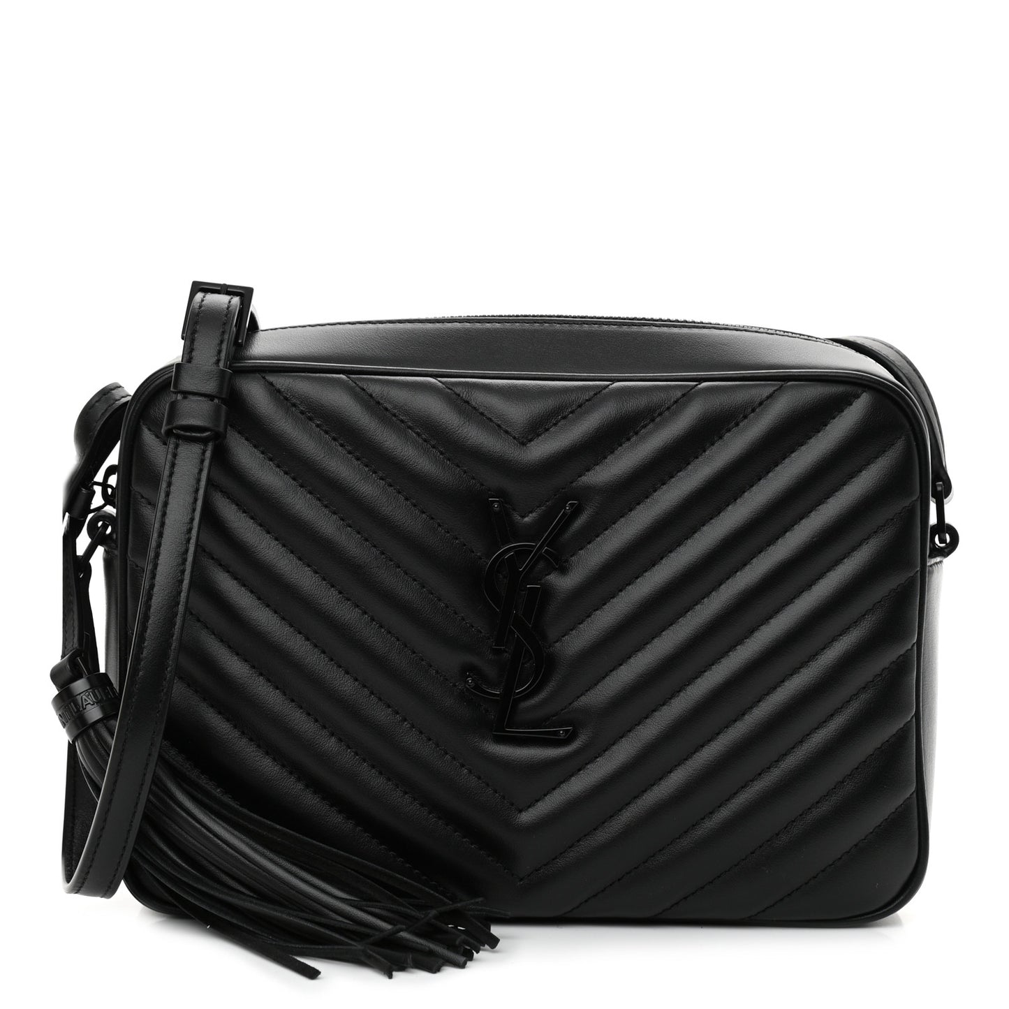 Calfskin Matelasse Monogram Monochrome Lou Camera Bag Black