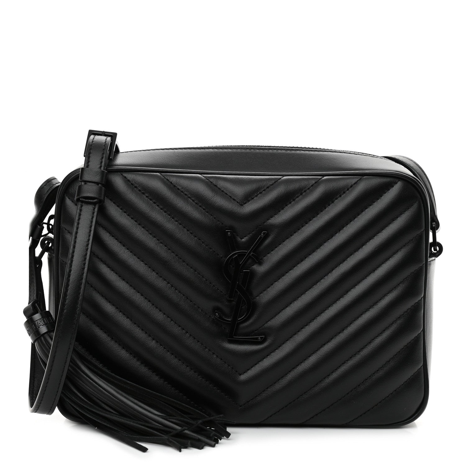 Saint Laurent Calfskin Matelasse Monogram Monochrome Lou Camera Bag Black 1 of 10