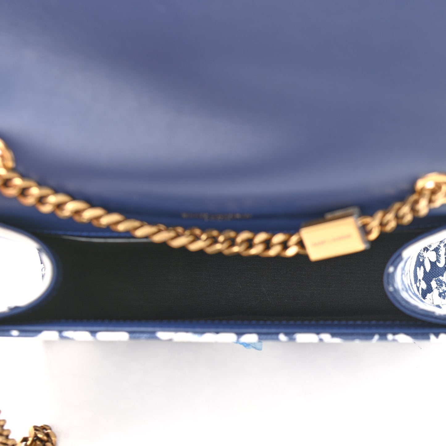 Canvas Small Monogram Hibiscus Print Kate Satchel Blue
