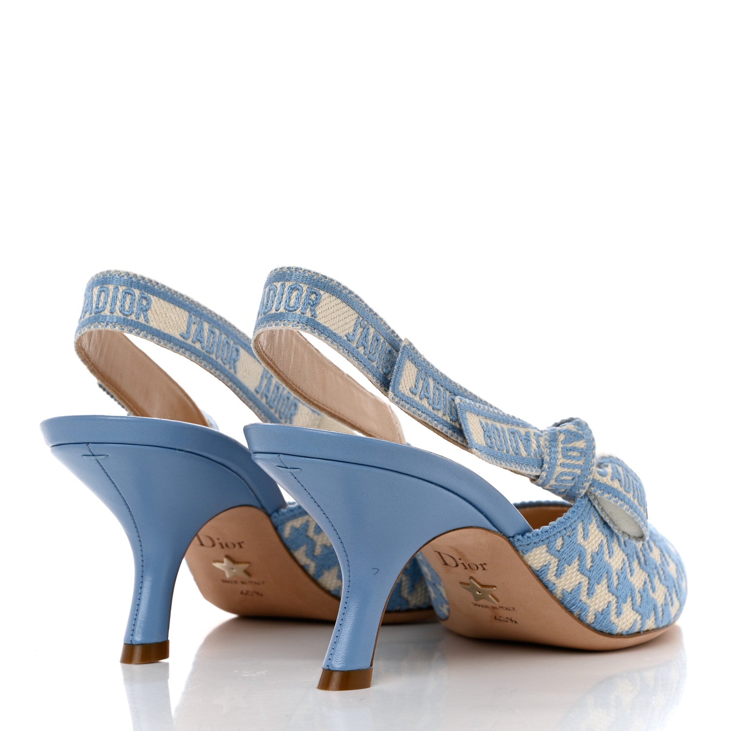 Christian Dior Micro PDP Cotton Houndstooth J'Adior Slingback 65mm Pumps 40.5 Cornflower 4 of 9