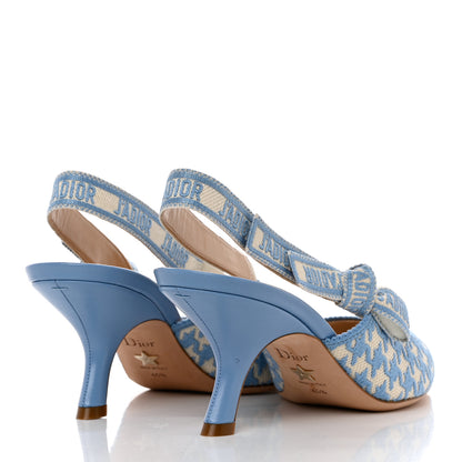 Christian Dior Micro PDP Cotton Houndstooth J'Adior Slingback 65mm Pumps 40.5 Cornflower 4 of 9
