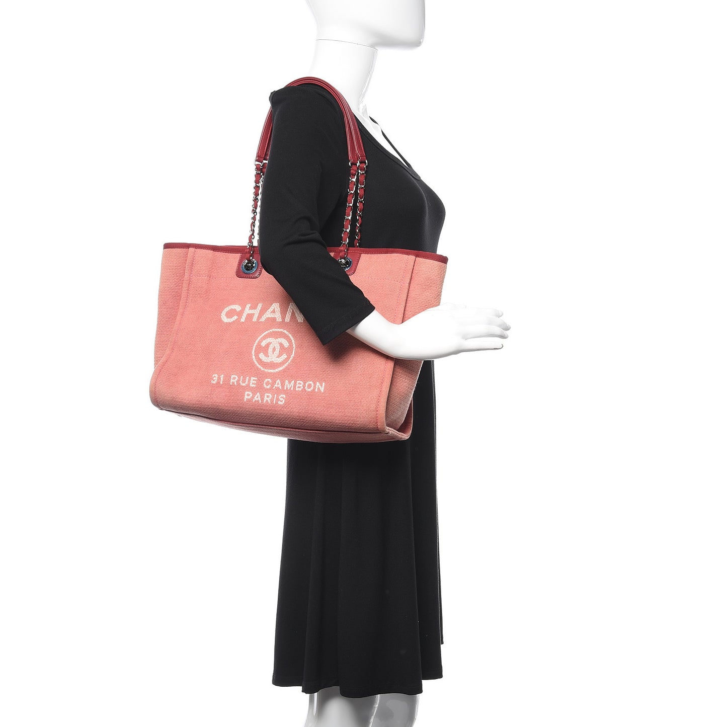 Canvas Small Deauville Tote Red