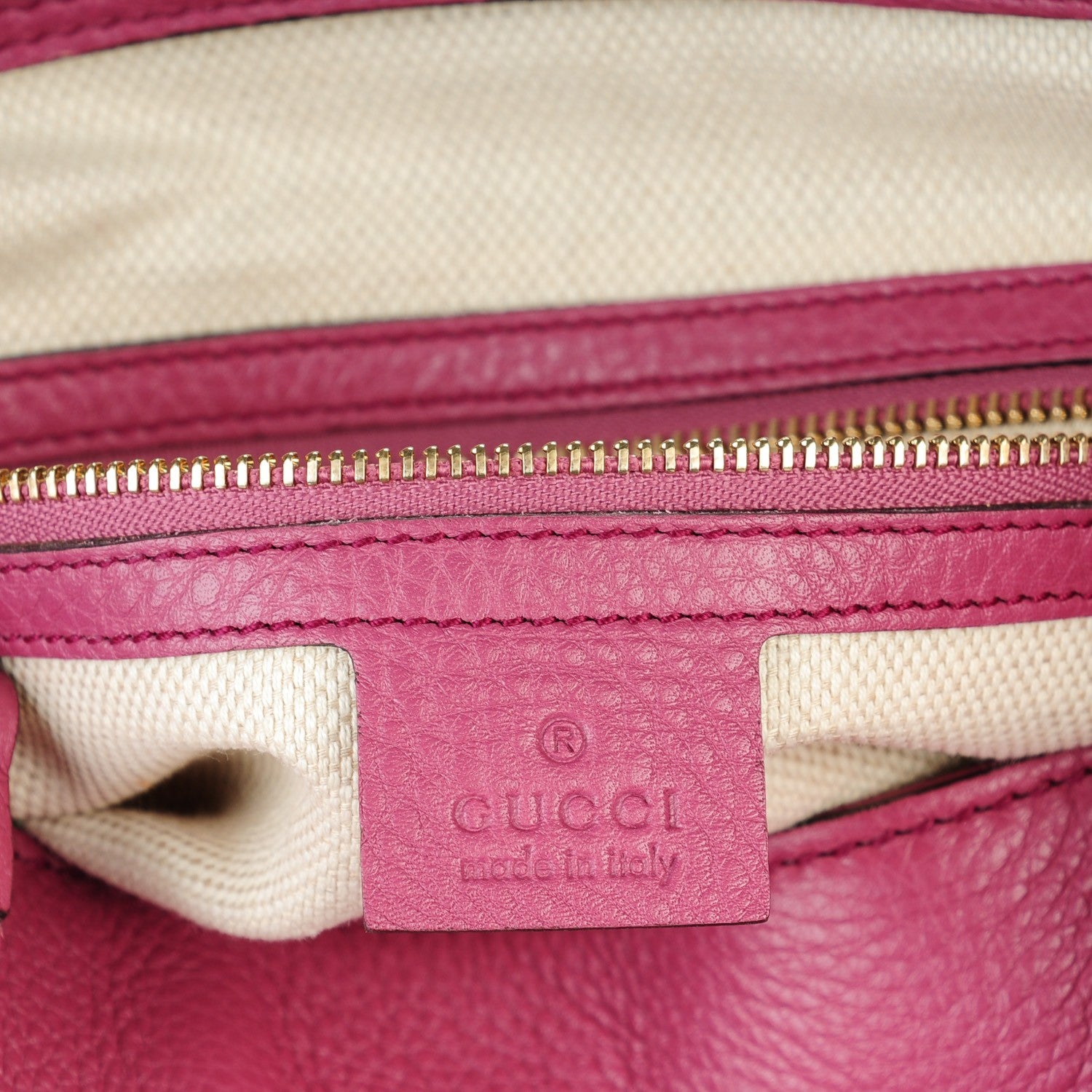 Gucci Pebbled Calfskin Small Soho Top Handle Bag Peonia Flower 6 of 7