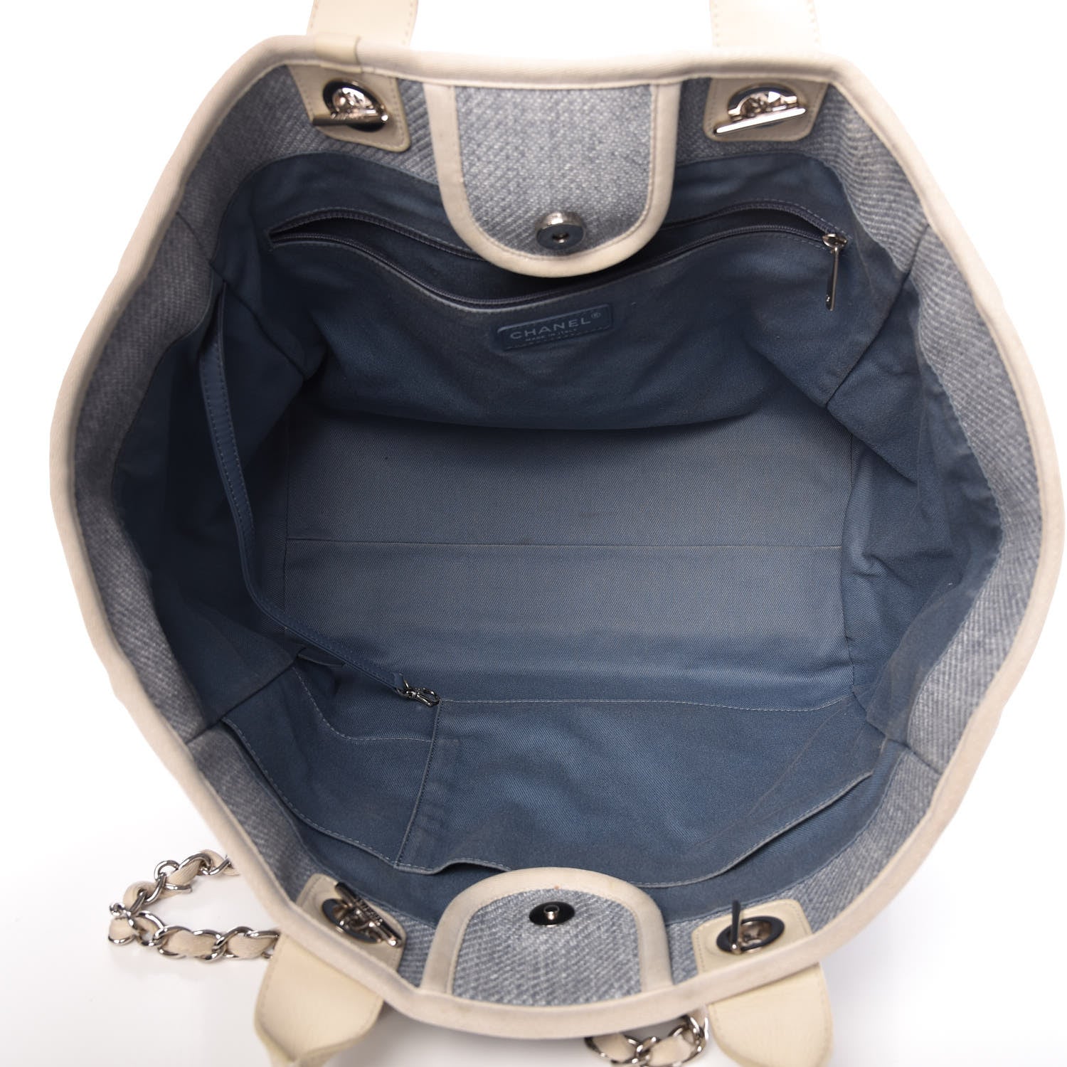 Chanel Canvas Large Deauville Tote Denim Blue 6 of 14