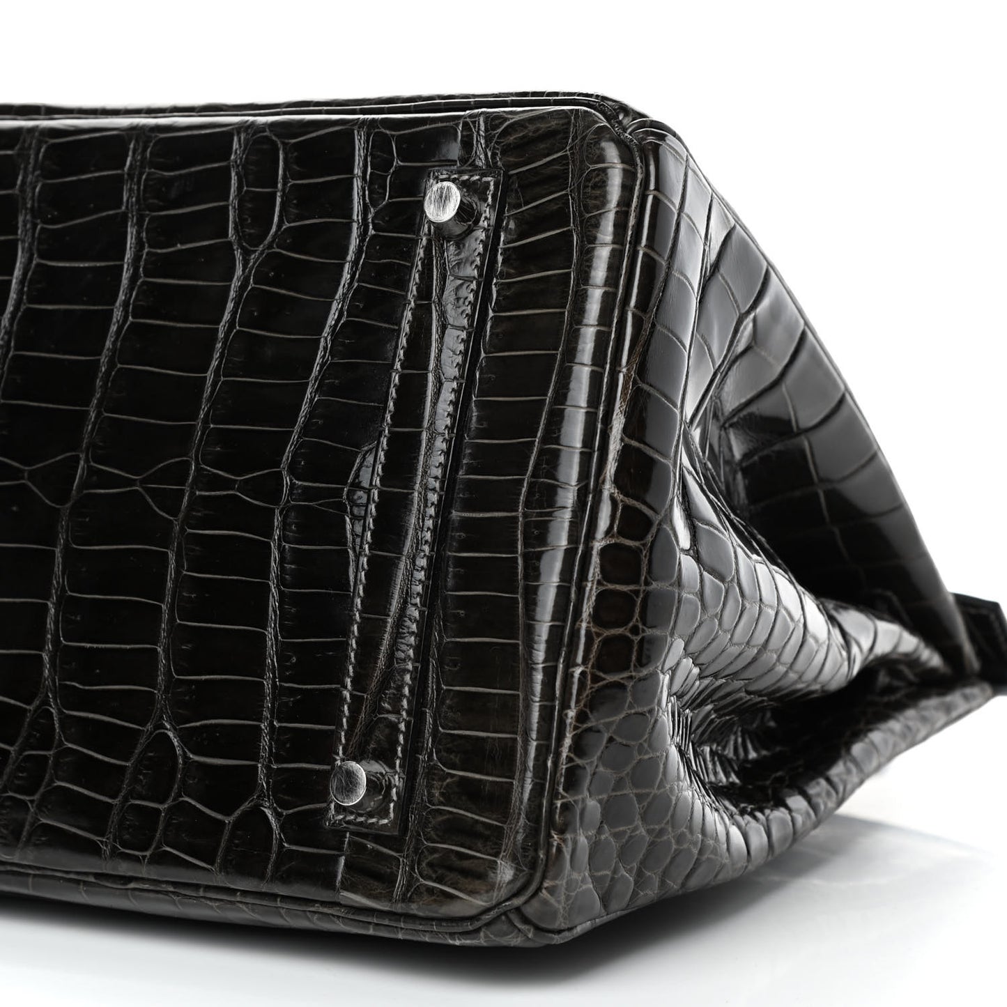 Shiny Porosus Crocodile Birkin 35 Graphite