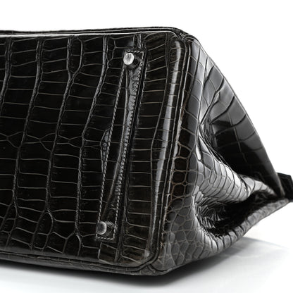 Hermes Shiny Porosus Crocodile Birkin 35 Graphite 8 of 10