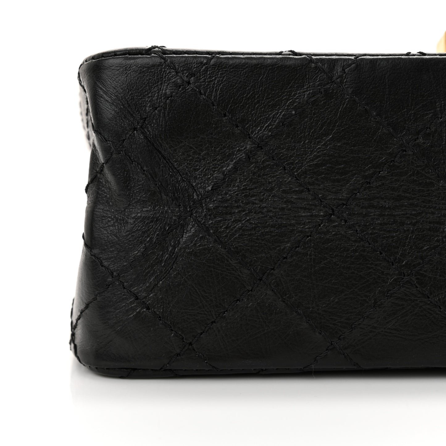 Aged Calfskin Quilted 2.55 Reissue Mini Flap Black