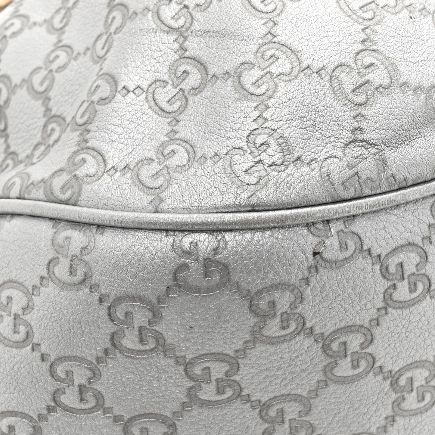 Metallic Guccissima Medium Sukey Hobo Silver