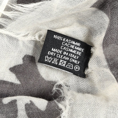 Chanel Cashmere CC Heart Fringe Scarf Grey 4 of 4
