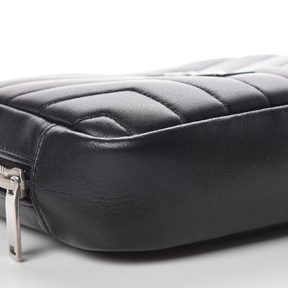 Saint Laurent Lambskin Y Quilted Monogram Loulou Cosmetic Case Black 8 of 9