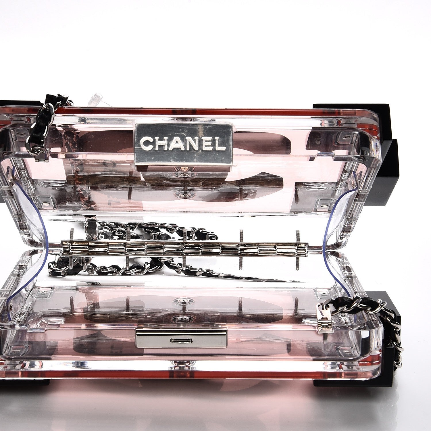 Chanel Plexiglass Boy Brick Lego Clutch Pink Black 5 of 6