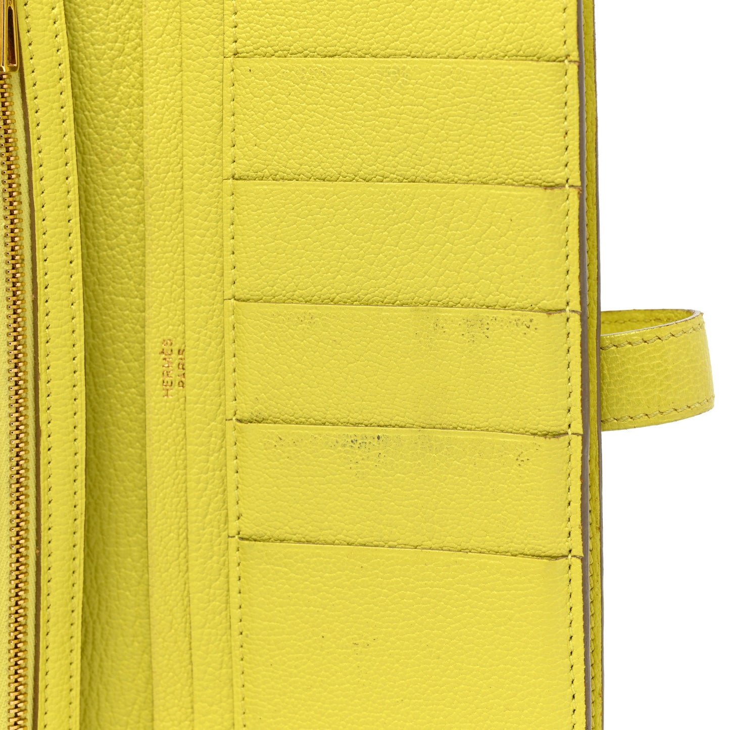 Chevre Mysore Bearn Gusset Wallet Lime