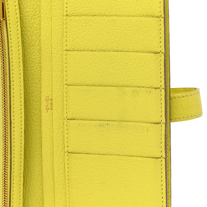 Hermes Chevre Mysore Bearn Gusset Wallet Lime 10 of 15