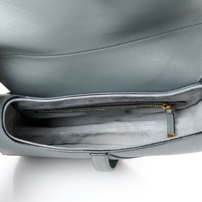 Christian Dior Grained Calfskin Saddle Bag With Strap Stone Grey 5 of 10