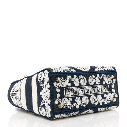 Christian Dior Embroidered Cornely Medium Lady D-Lite Blue White 4 of 11