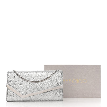 Jimmy Choo Glitter Emmie Clutch Silver 14 of 14