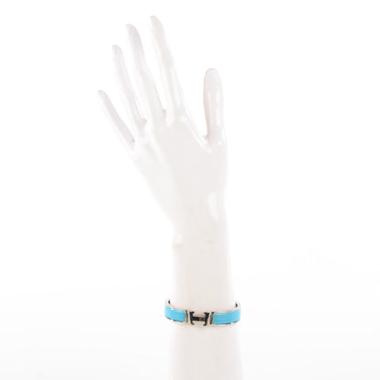 Hermes Enamel Narrow Clic Clac H Bracelet PM Bleu Azure 2 of 4