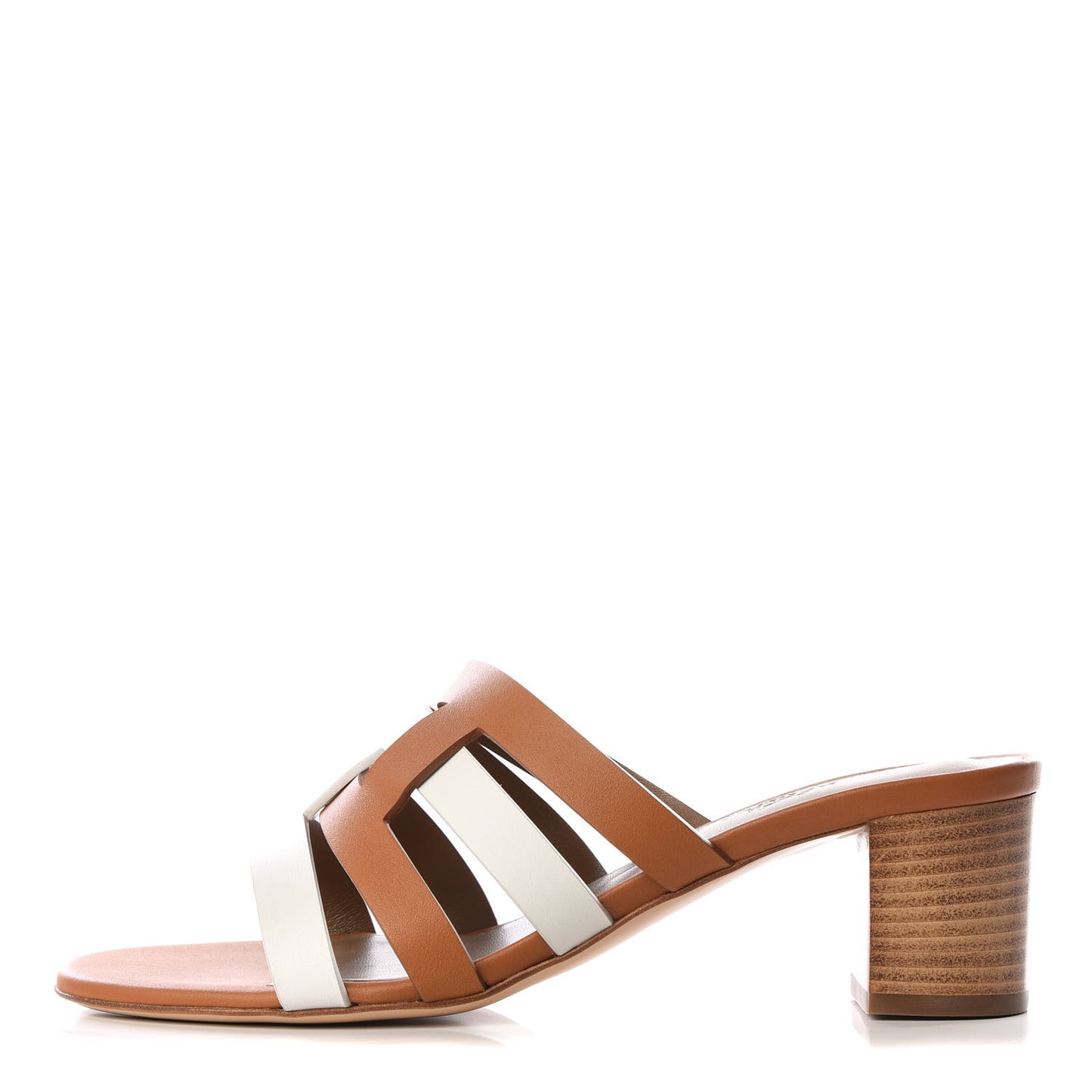 Calfskin Amica Sandals 39 White Natural