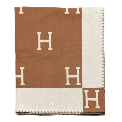 Hermes Wool Cashmere Avalon Blanket Ecru Camel 1 of 3